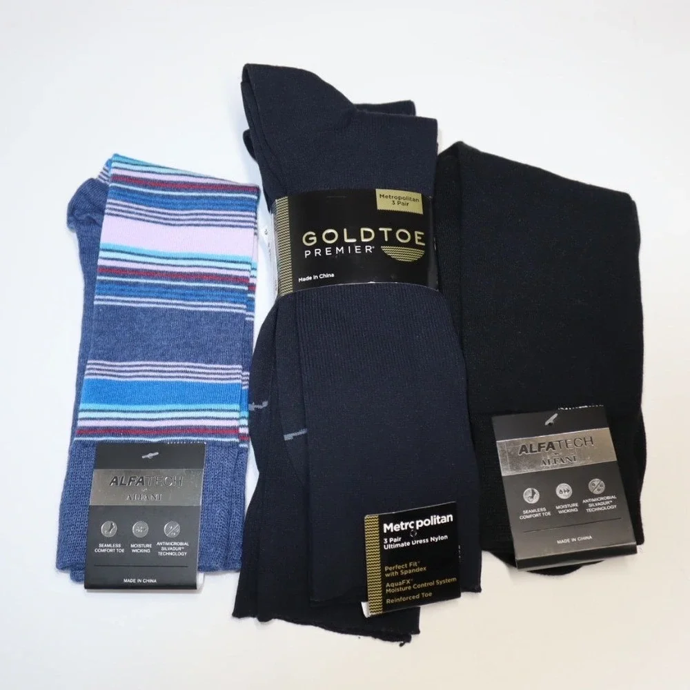 Gold Toe‎ Men's Dress Socks 3pack and 2 pairs of AlphaTech by Alfani Dress Socks